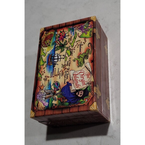 St. Thomas Virgin Islands Shot Glasses (2) in Pirate Treasure Chest Souvenirs - Picture 11 of 15